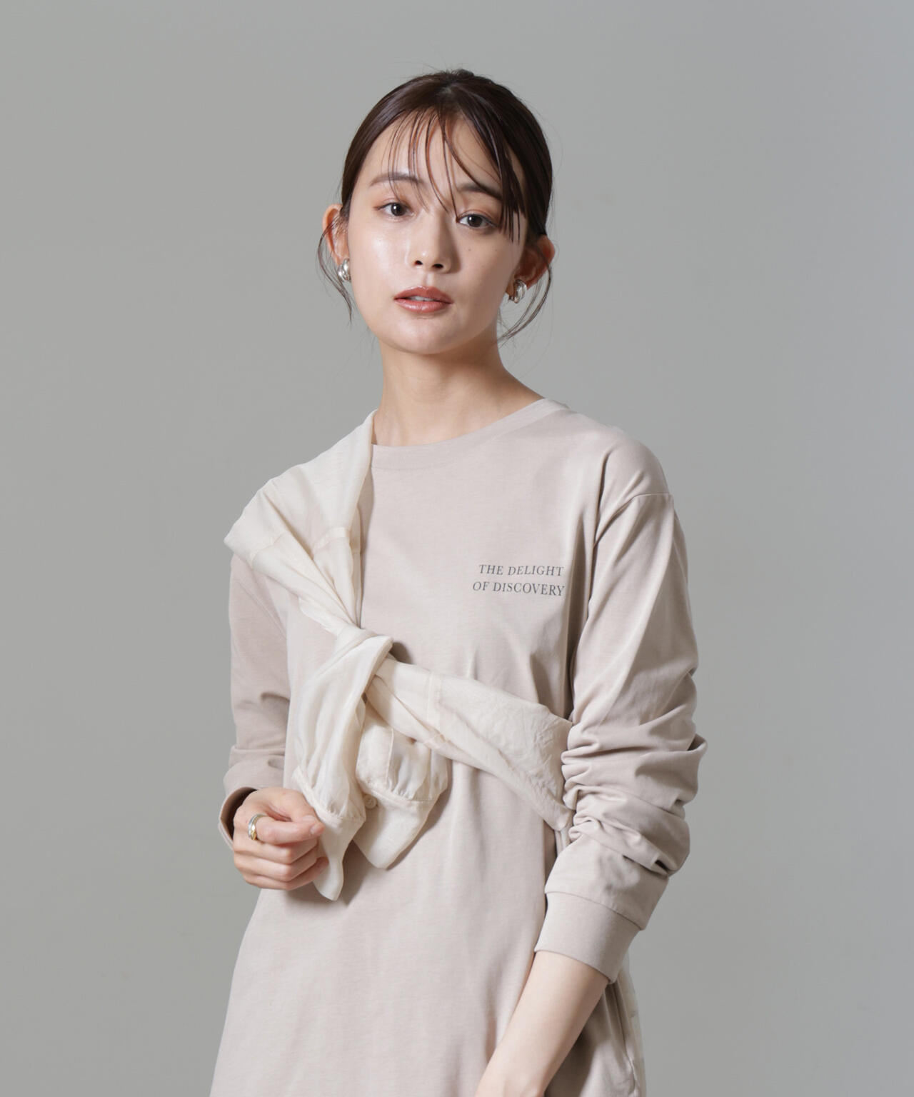 レタードロゴプリントロングスリーブTシャツ