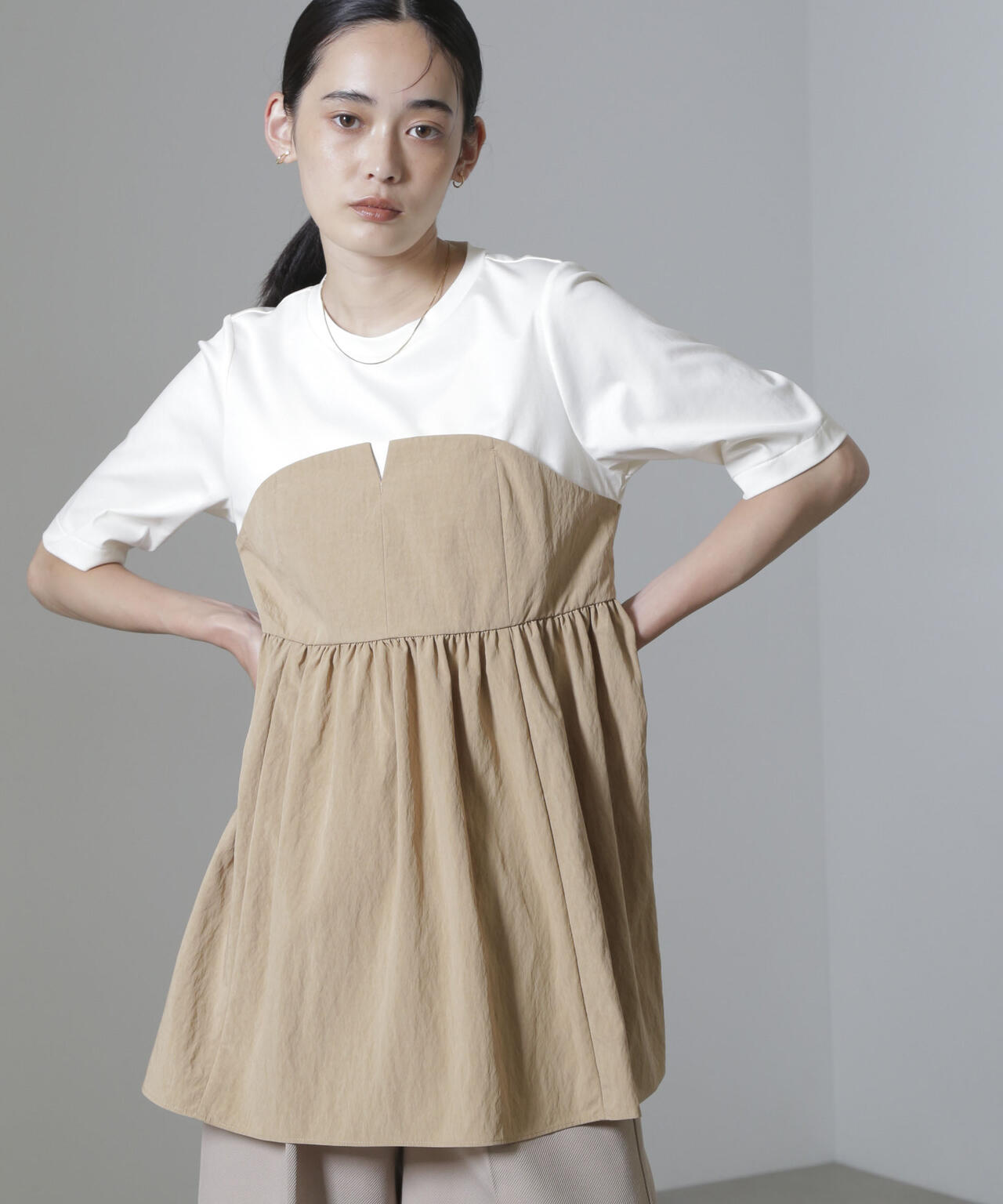 ビスチェコンビギャザートップス