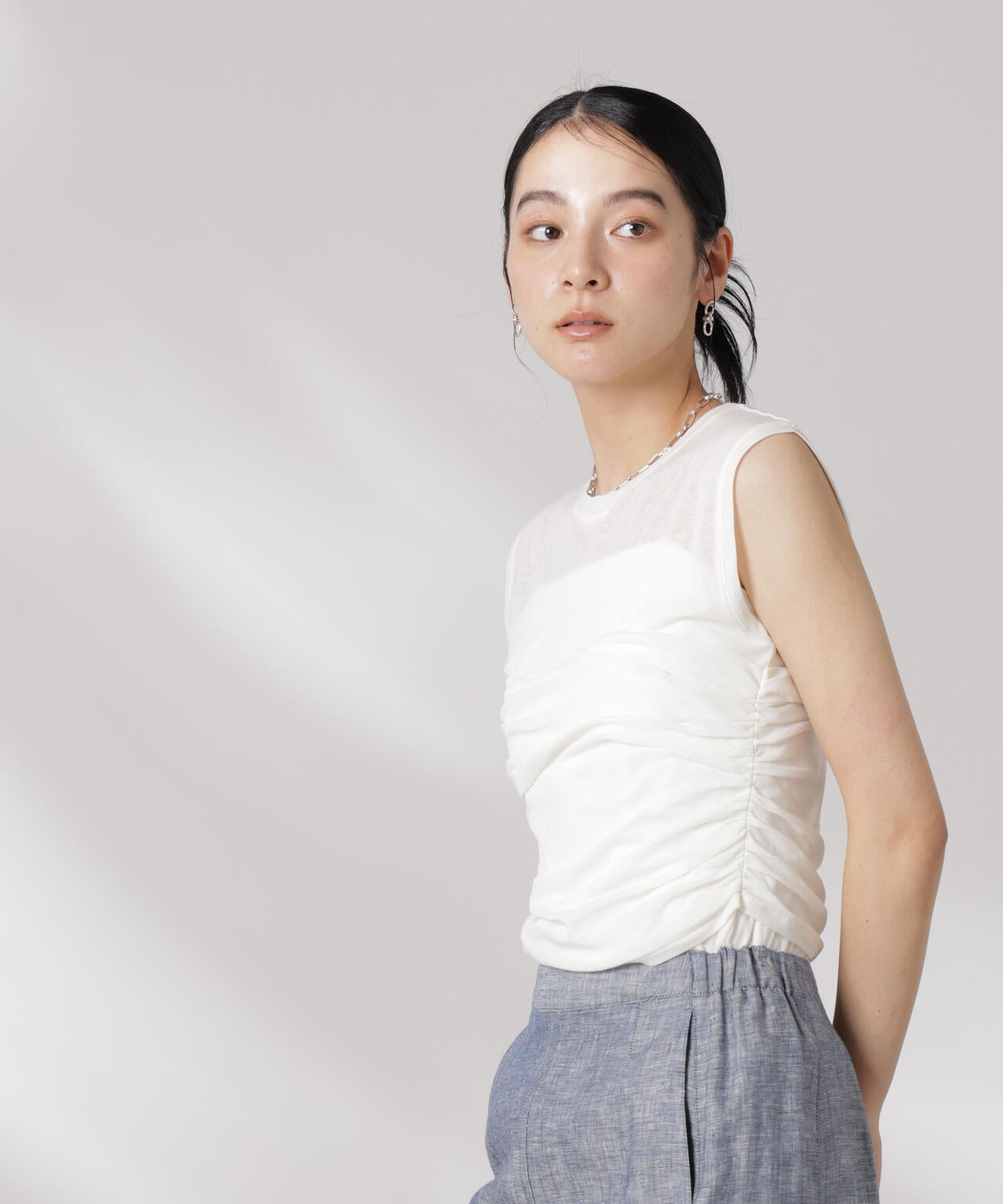 ドッキングビスチェシアートップス