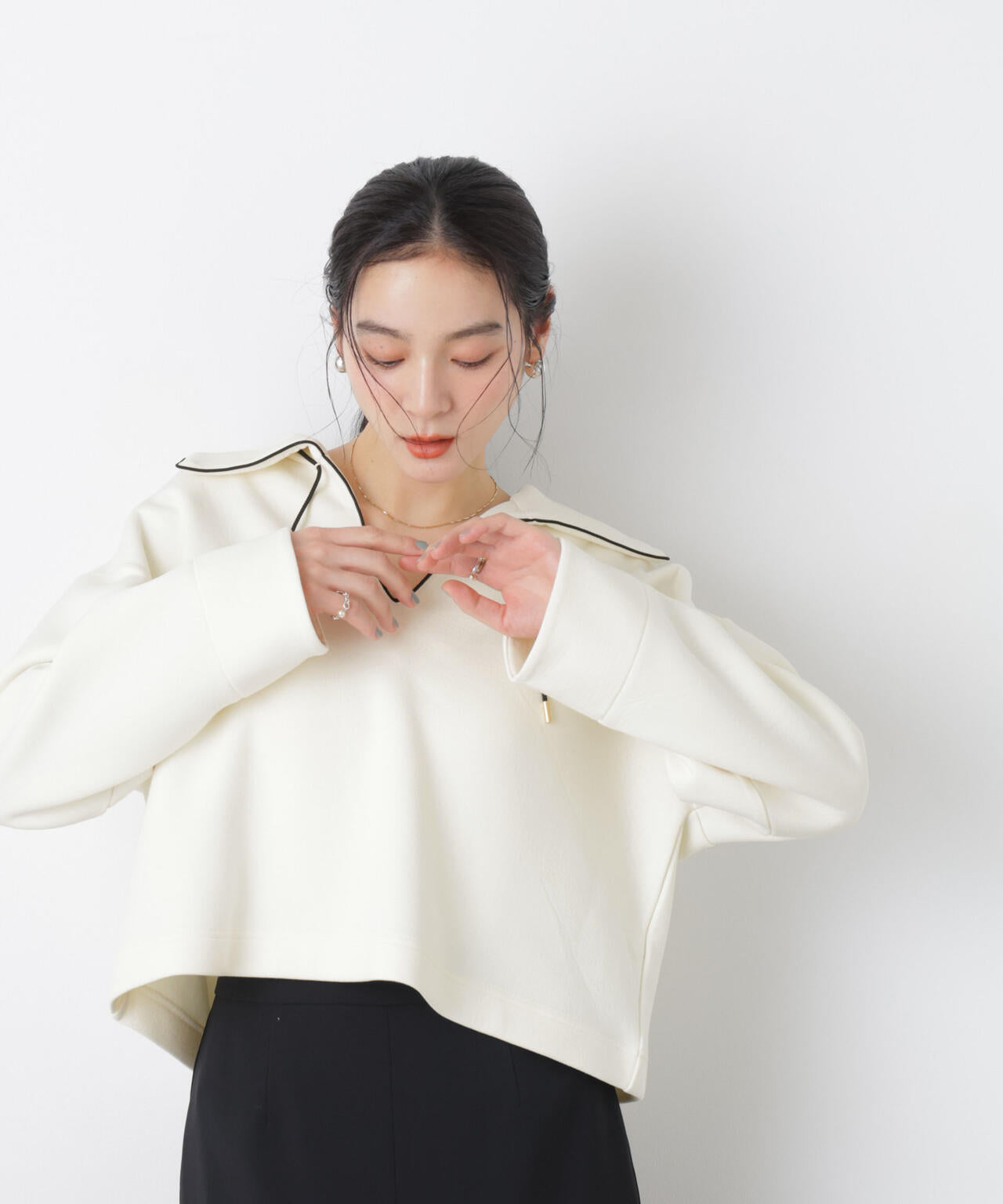 ダンボールカットバイカラーパイピングビッグカラートップス