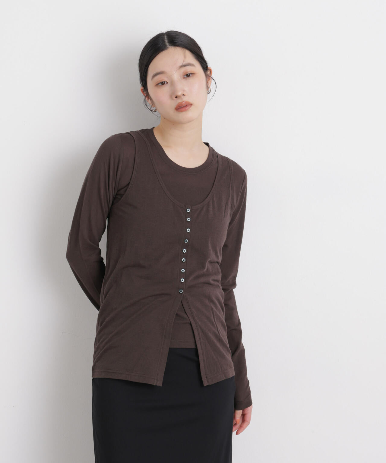 シアータンク+ロンTレイヤードセット