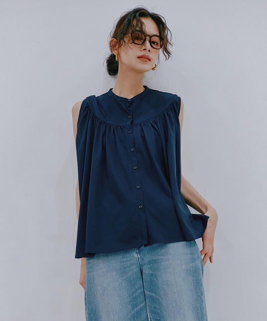 エアリーギャザーノースリーブトップス