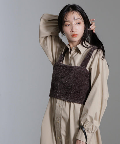 ラメシャギーニットビスチェ(セットアップ可)