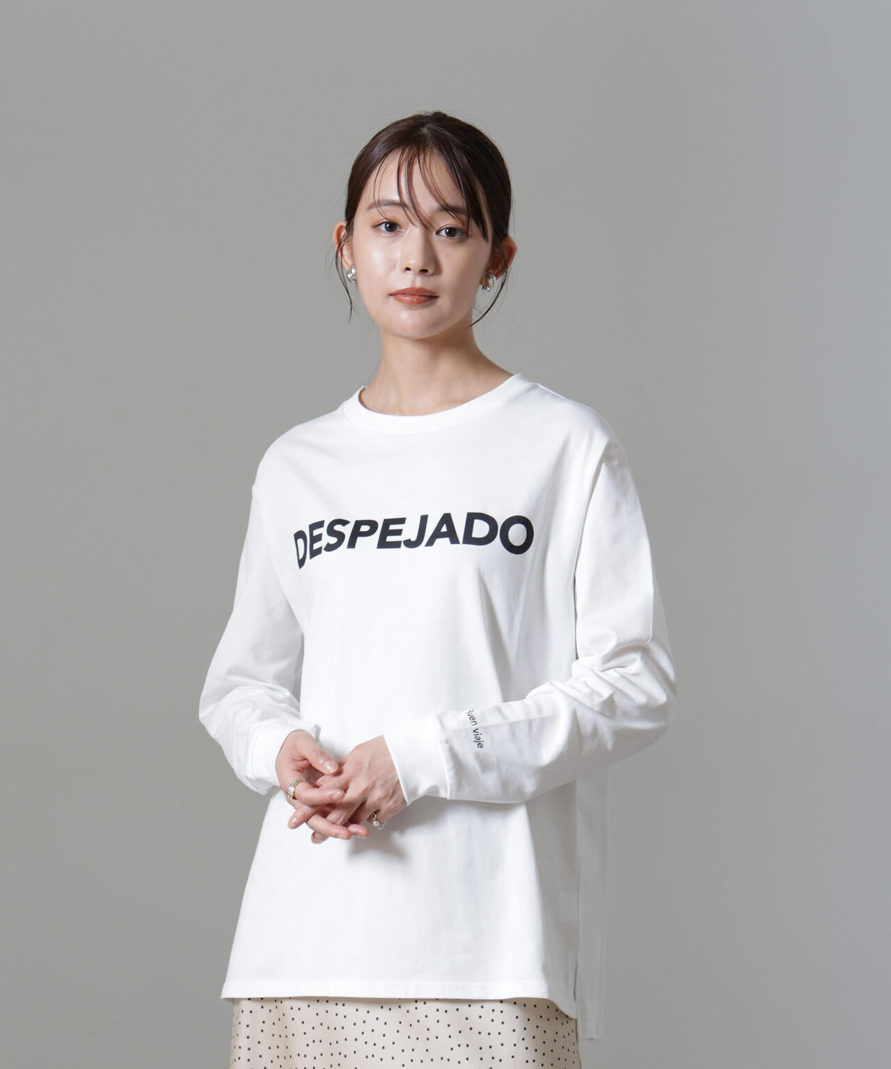レタードロゴプリントロングスリーブTシャツ