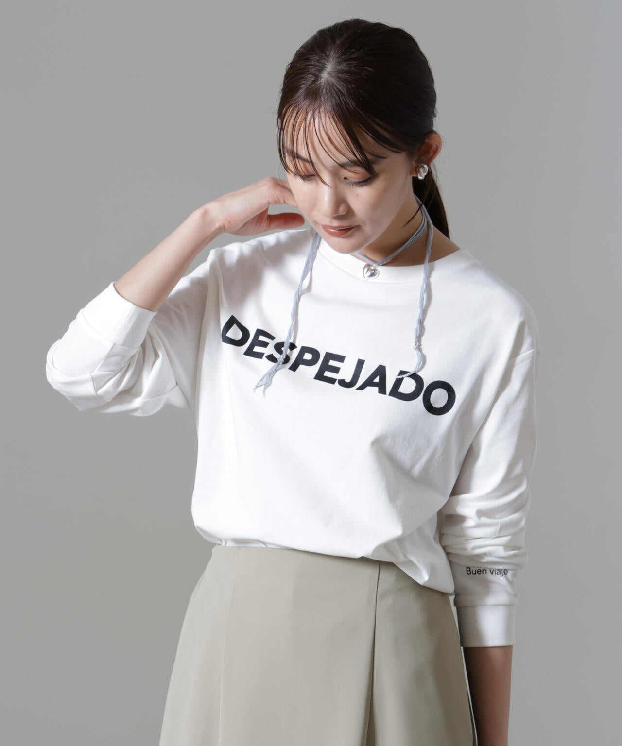 レタードロゴプリントロングスリーブTシャツ