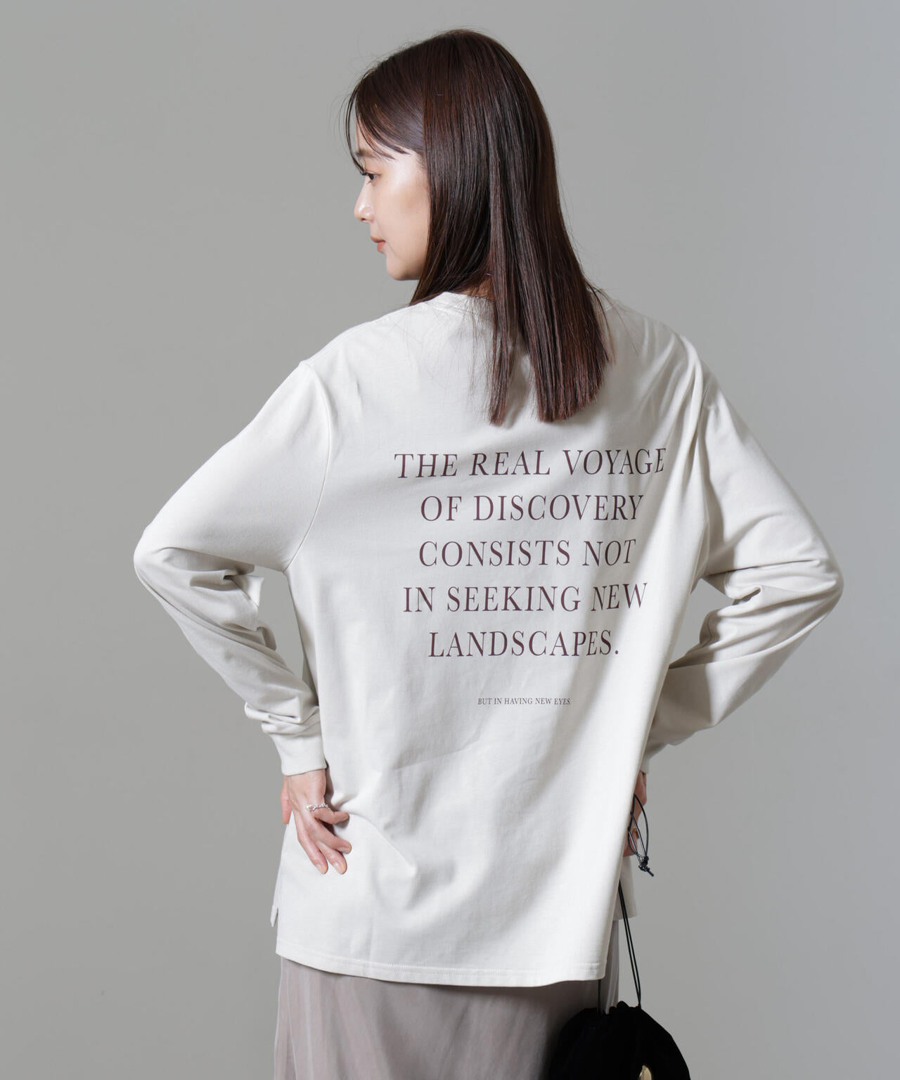 レタードロゴプリントロングスリーブTシャツ