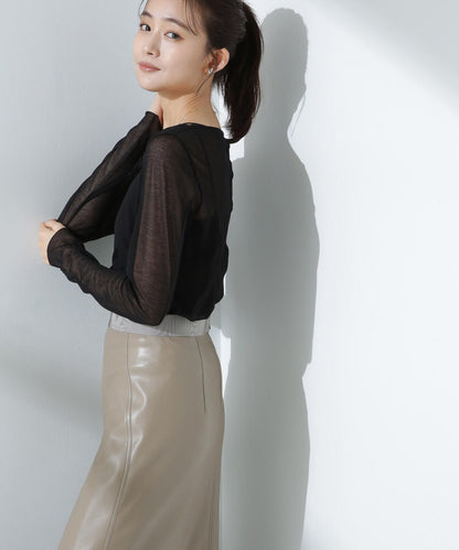 梨地シアーカットトップス