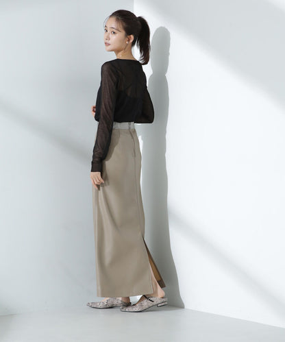 梨地シアーカットトップス