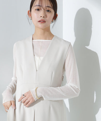 梨地シアーカットトップス