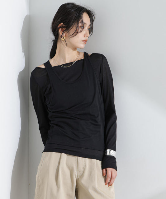 シアータンクトップ＋ロンTレイヤードセット