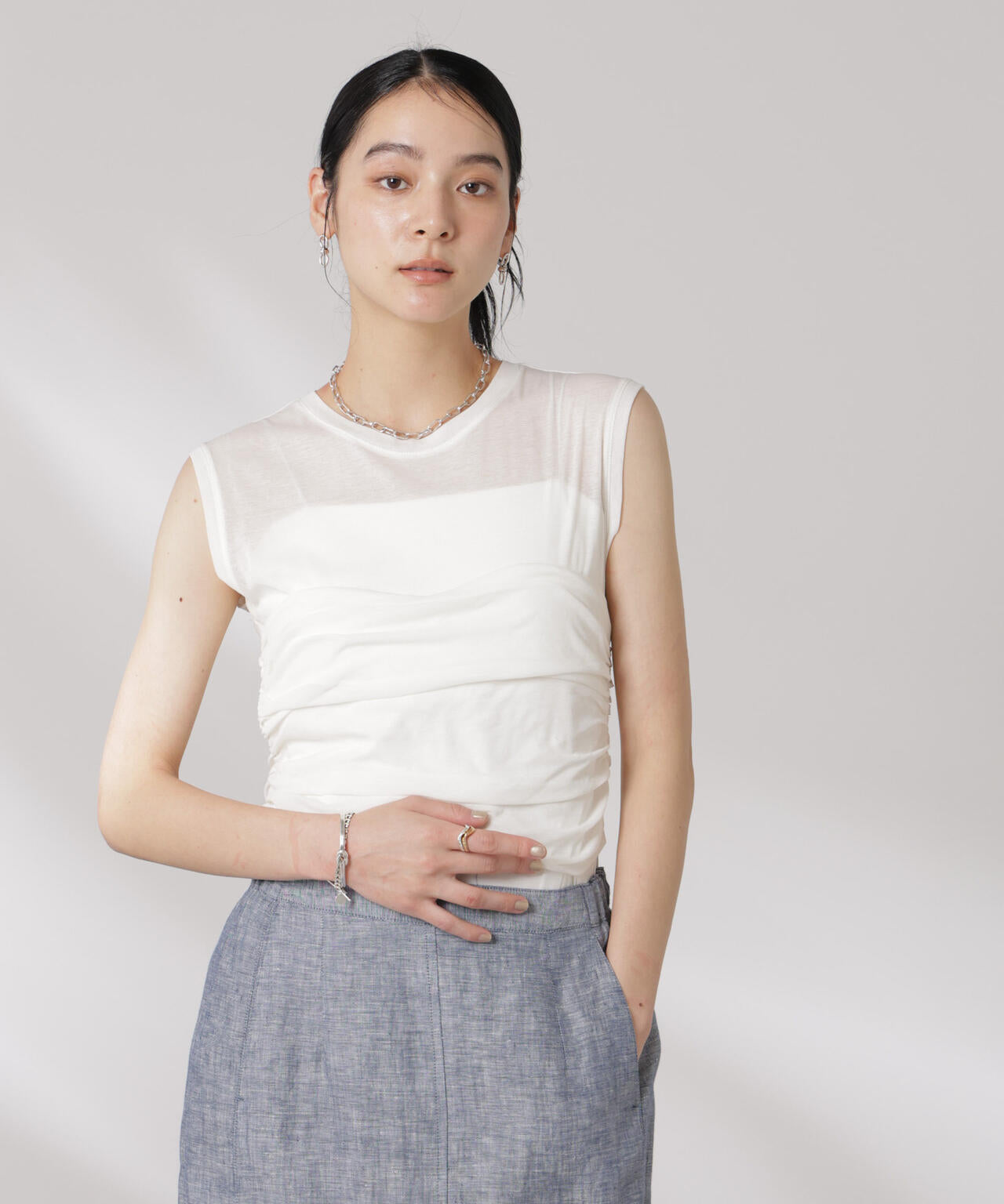 ドッキングビスチェシアートップス