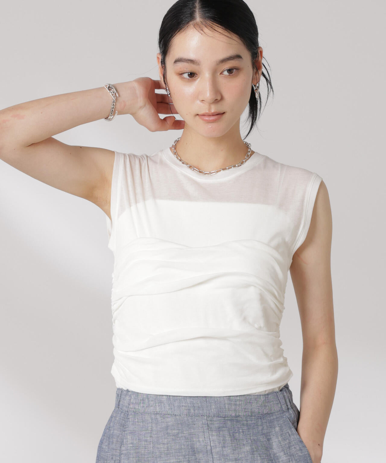 ドッキングビスチェシアートップス