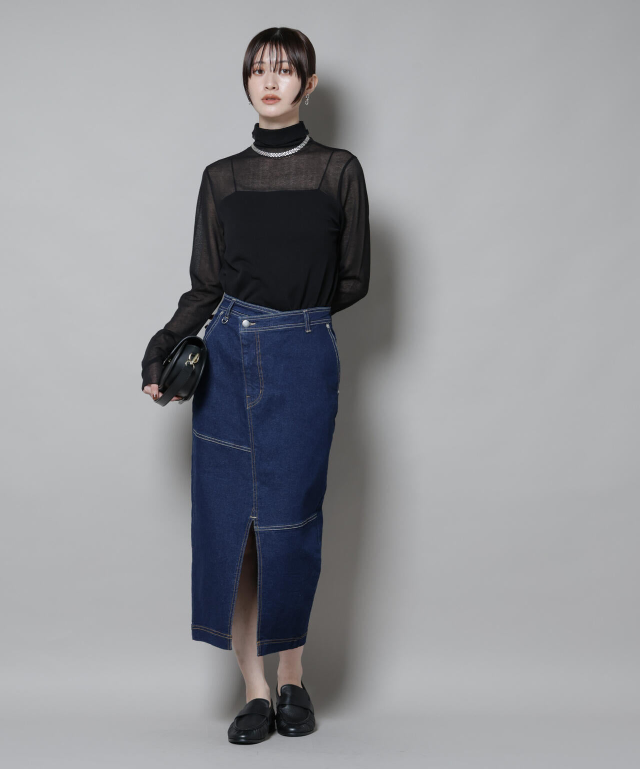 梨地シアータートルカットトップス