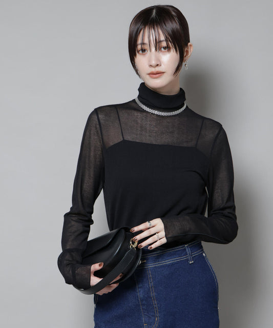 梨地シアータートルカットトップス