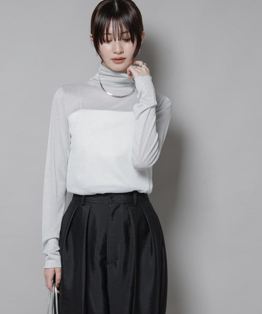 ラメシアータートルカットトップス