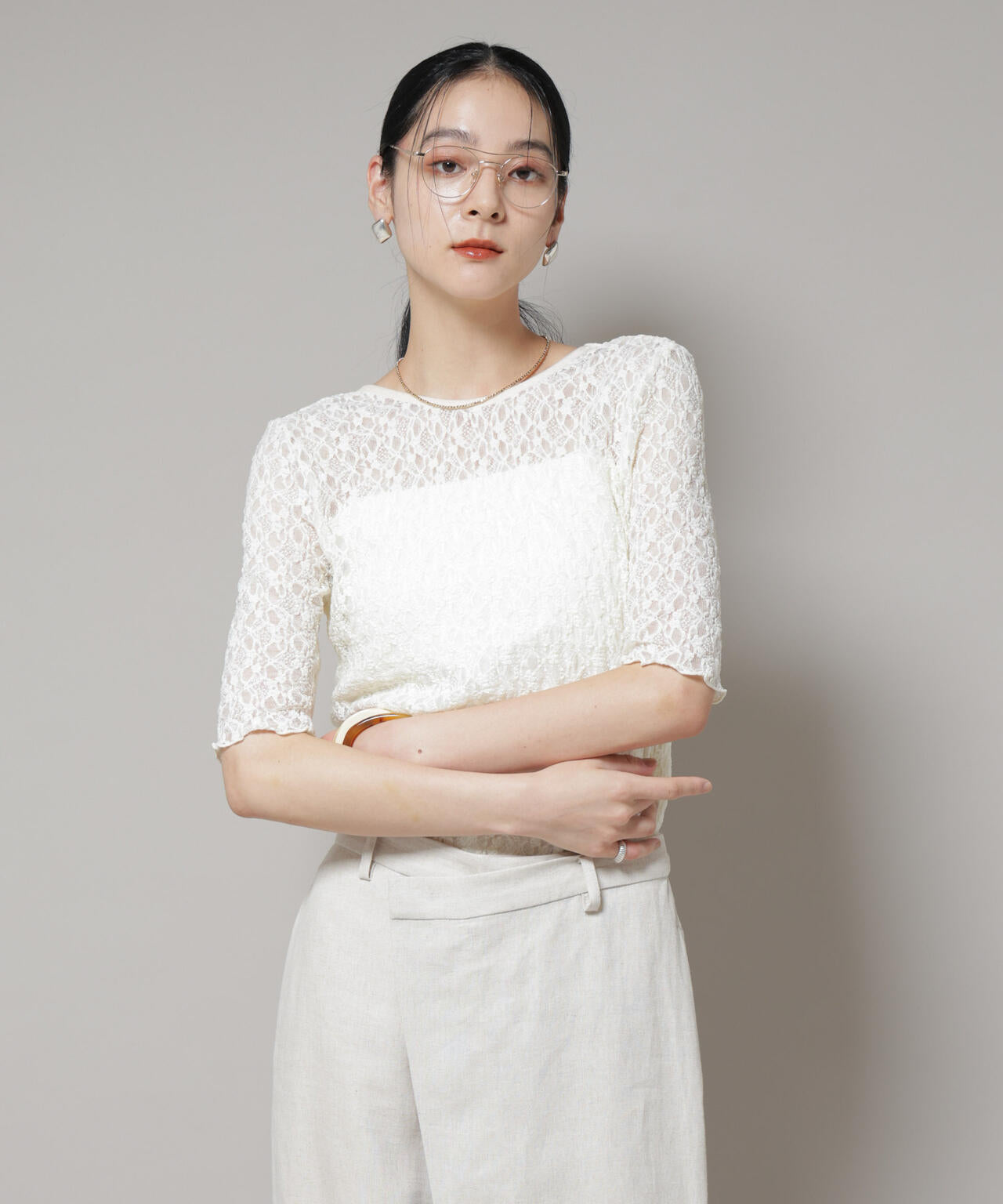 レースバックシャントップス