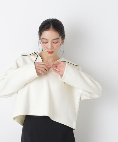 ダンボールカットバイカラーパイピングビッグカラートップス