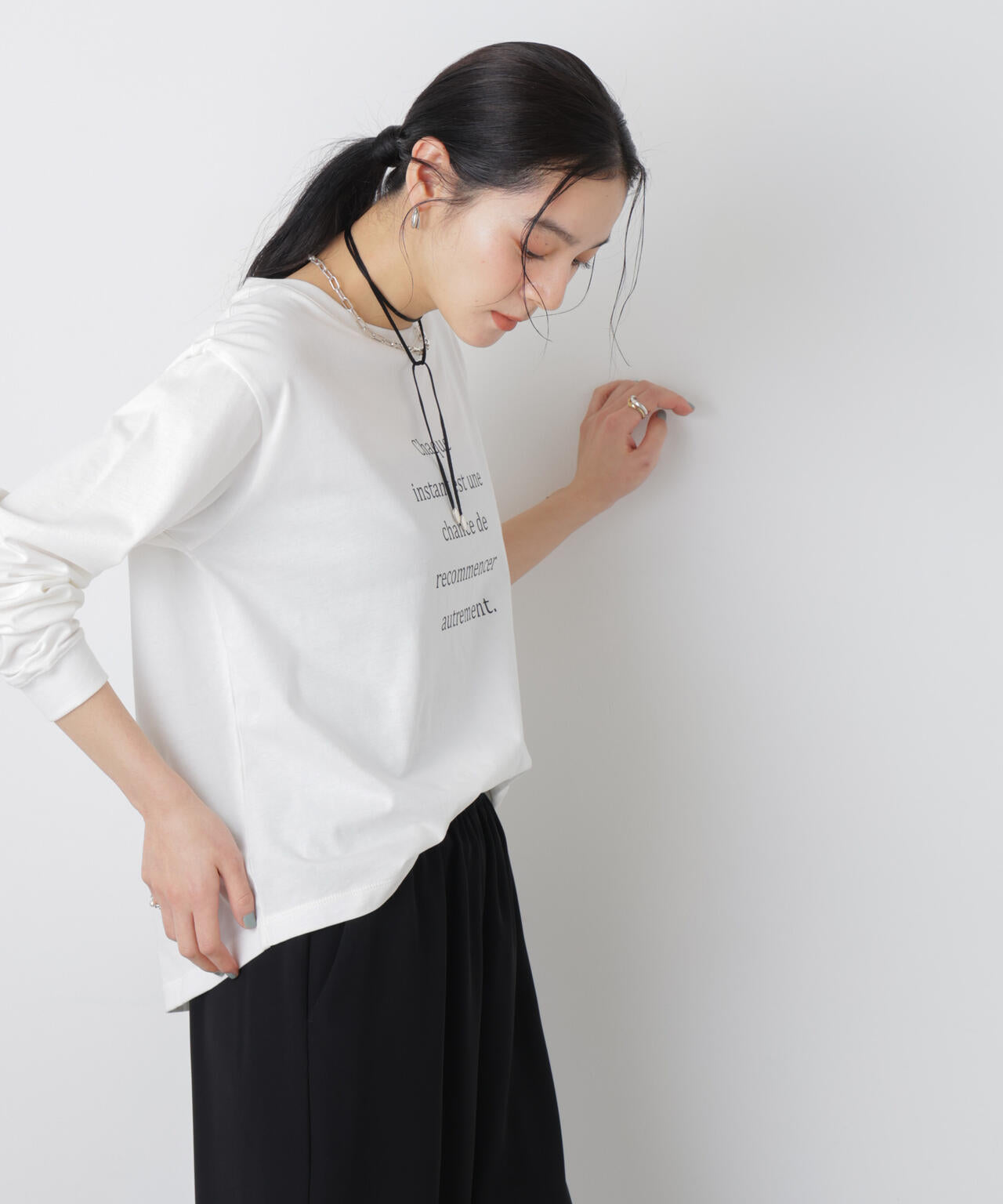 ロゴプリントロングスリーブTシャツ