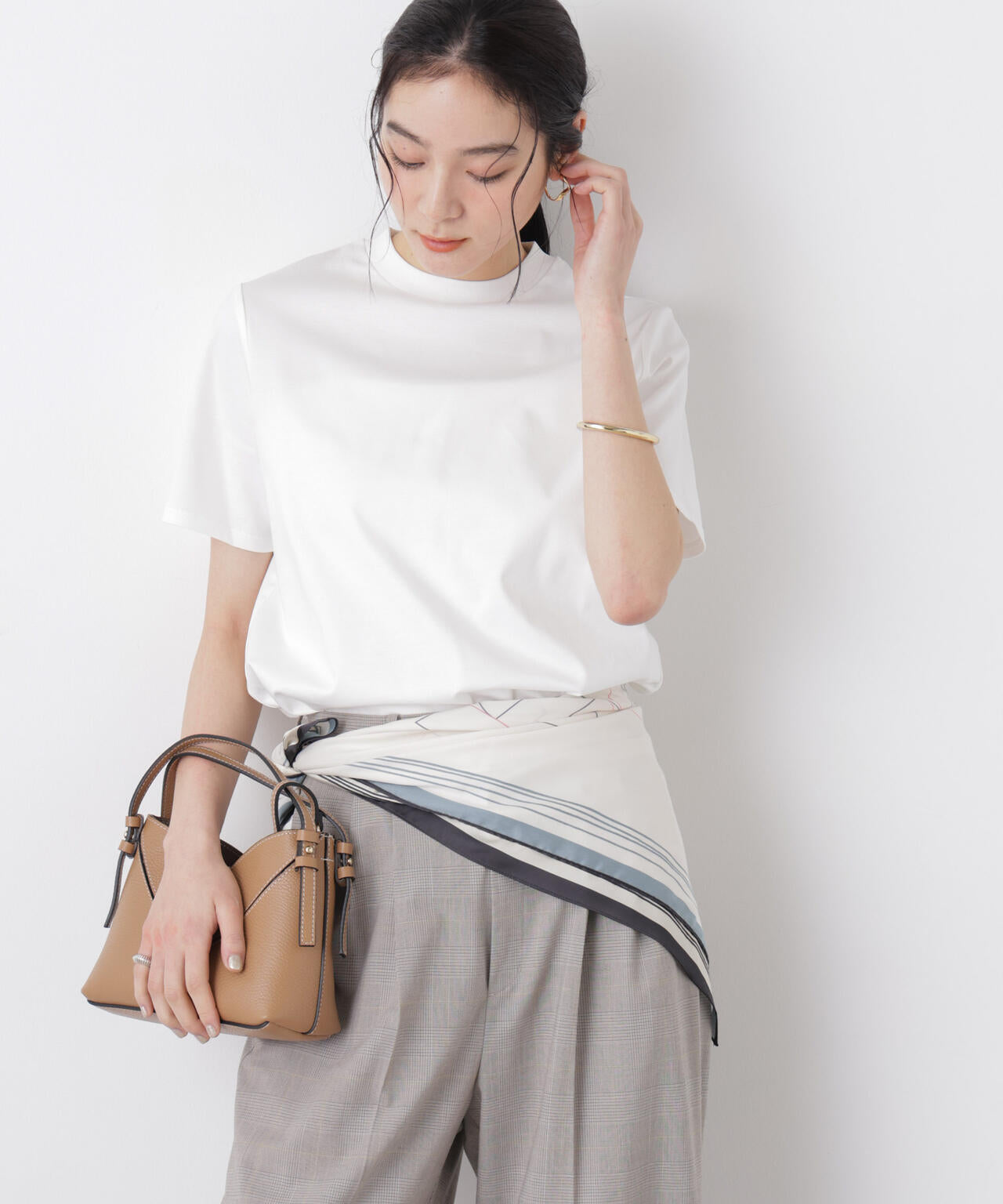 DressT/シルケットスムースモックネックTシャツ