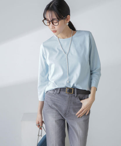 汗染み防止加工接触冷感7分袖カットソー