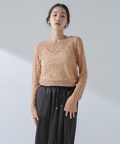 フラワーシアーカットトップス