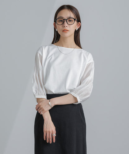 ピンタックスリーブカットプルオーバー