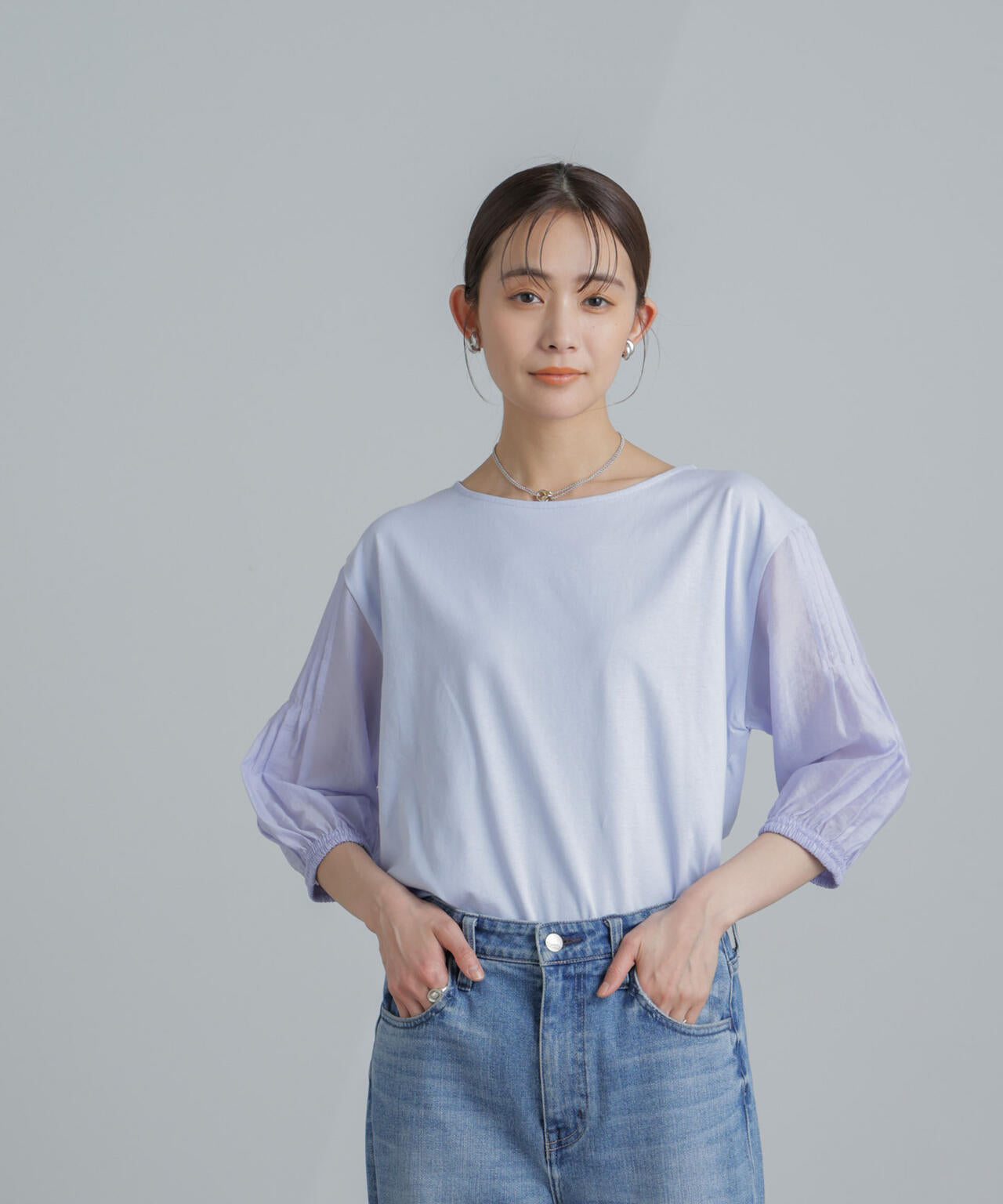 ピンタックスリーブカットプルオーバー