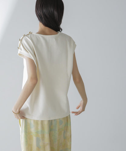 ショルダーボタンカノコトップス