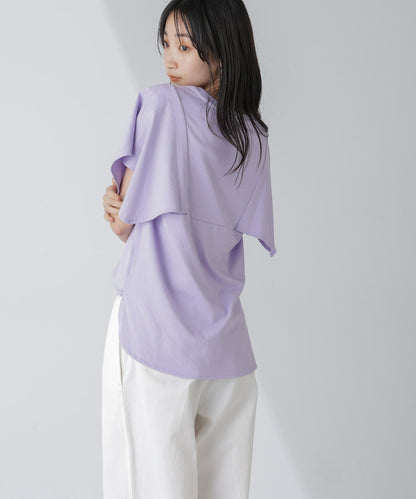 変形スリーブカットトップス