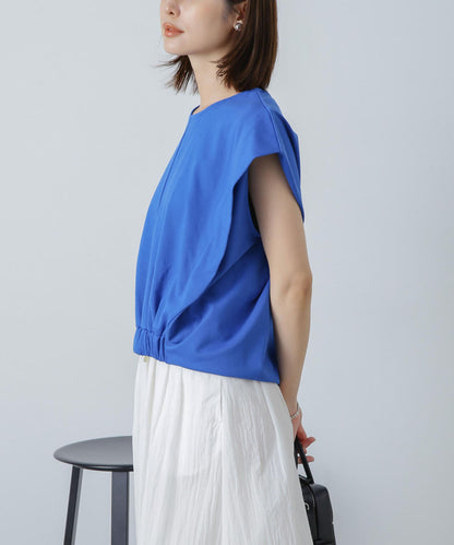 フロントヘムギャザーカットトップス