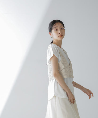 レース編ビスチェセットTシャツ