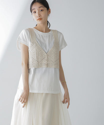 レース編ビスチェセットTシャツ