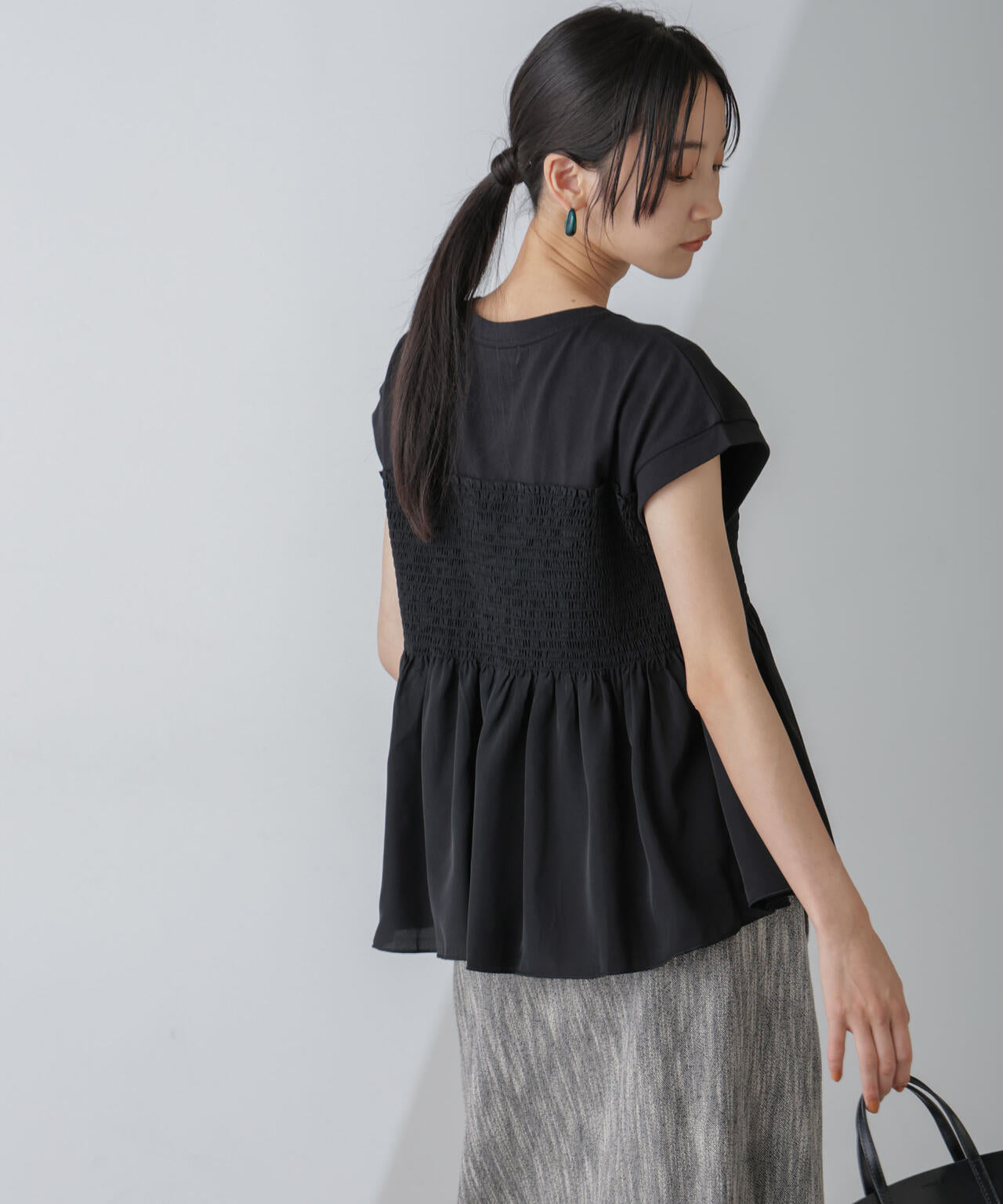 シャーリングビスチェドッキングカットトップス