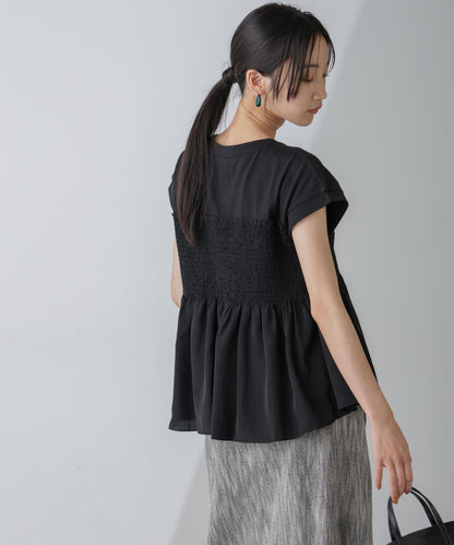 シャーリングビスチェドッキングカットトップス