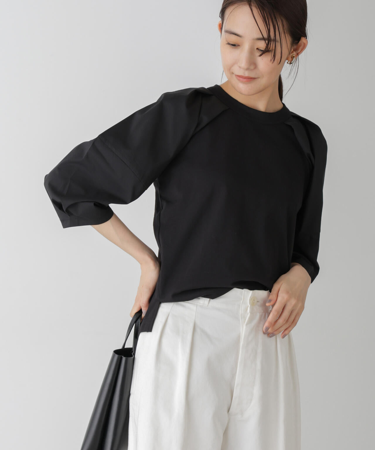 布帛タックスリーブカットプルオーバー