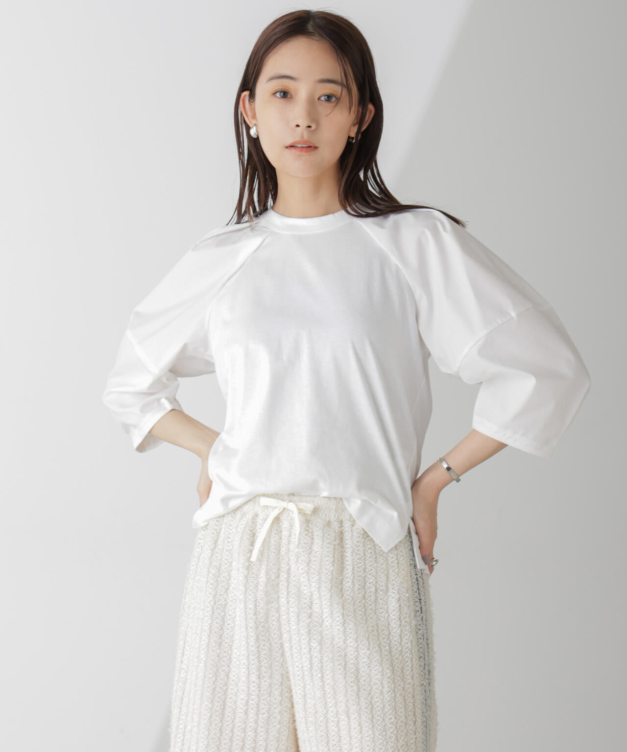 布帛タックスリーブカットプルオーバー