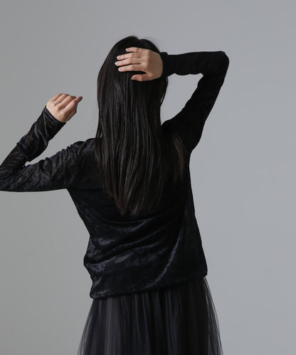 シアーベロアカットタートルトップス