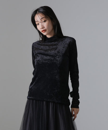 シアーベロアカットタートルトップス