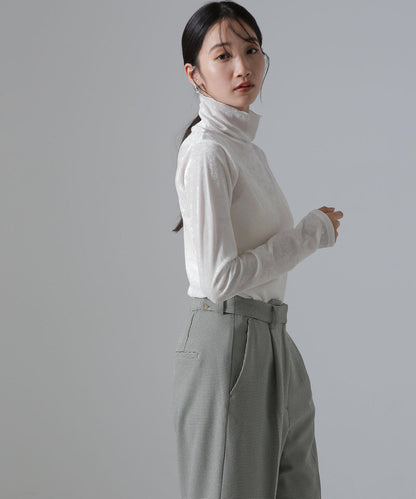 シアーベロアカットタートルトップス