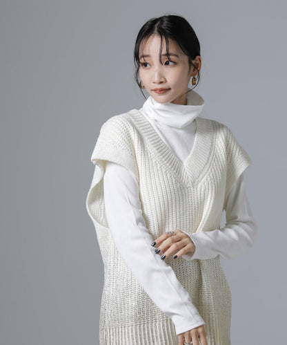 ジンジャー吸湿発熱抗菌防臭タートルネックカットソー