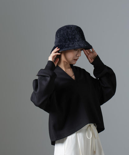 裏起毛ダンボールカットキーネックトップス（セットアップ可）