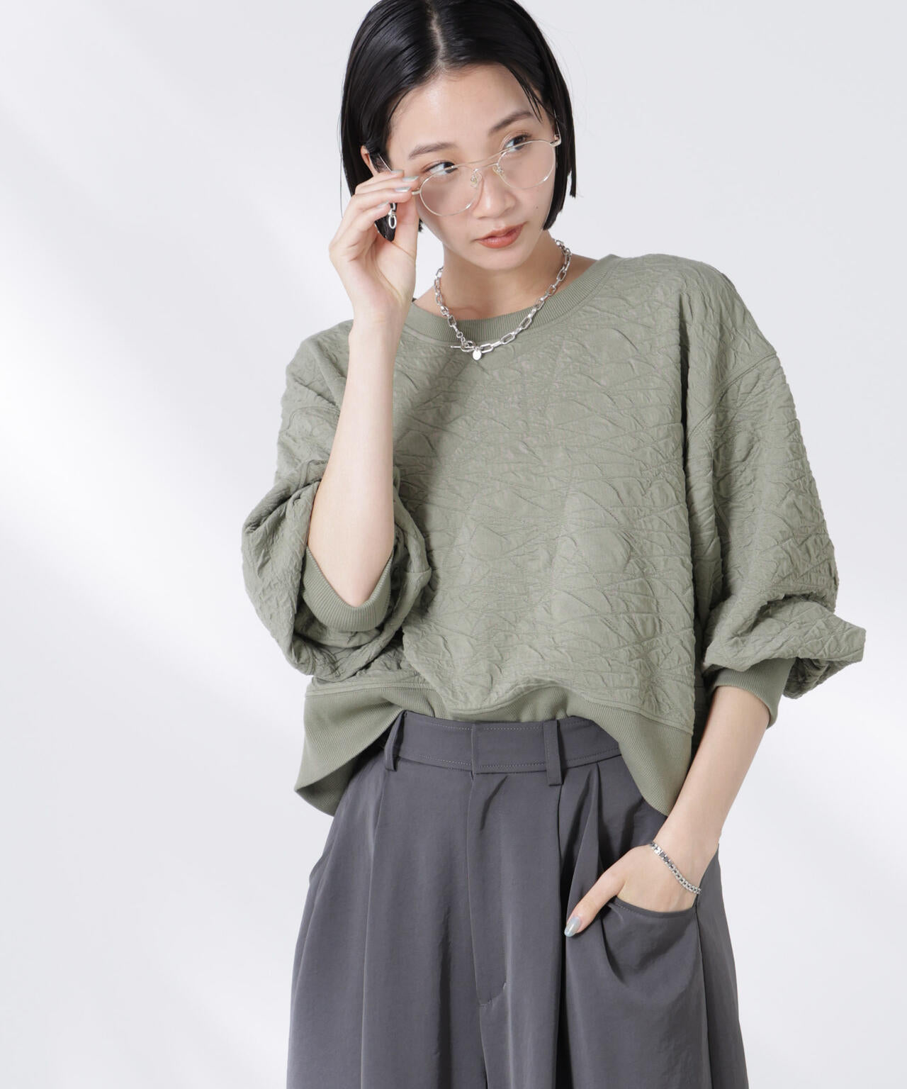 フクレジャガードカットトップス(セットアップ可)