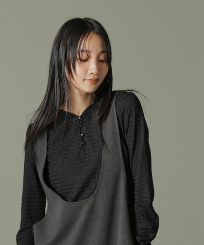 前後2WAYシャーリングカットトップス