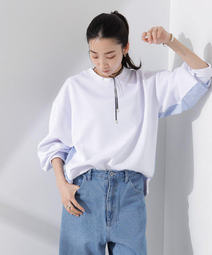 布帛コンビポンチカットトップス