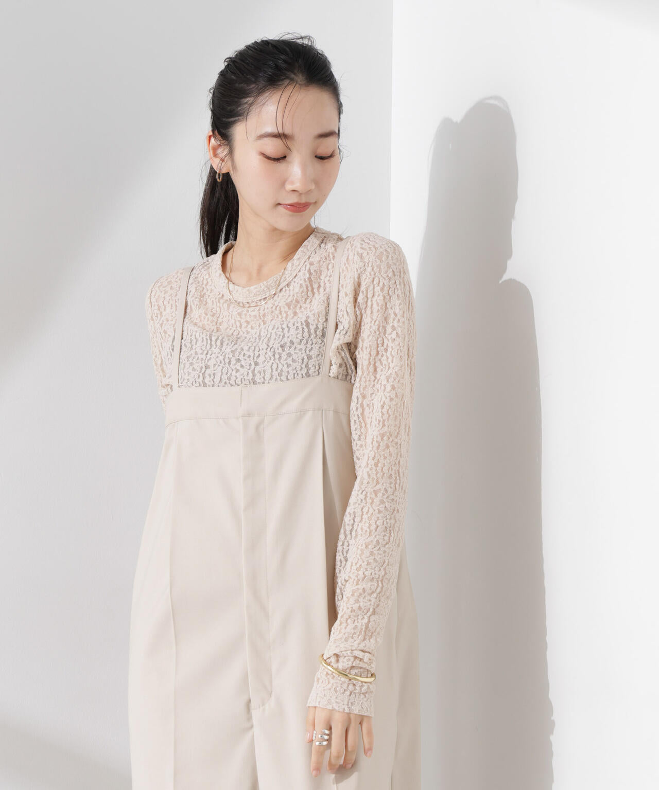 シアーレースカットトップス