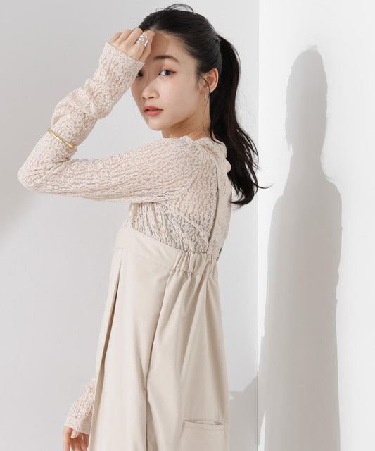 シアーレースカットトップス