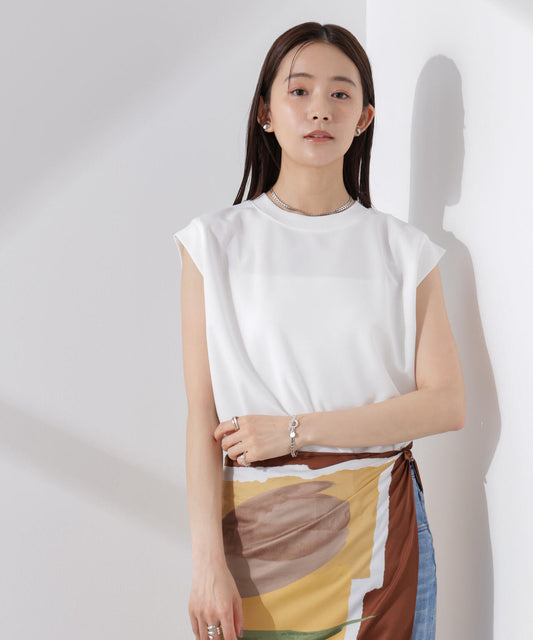 カットジョーゼットノースリーブTシャツ