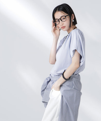 変形スリーブカットトップス