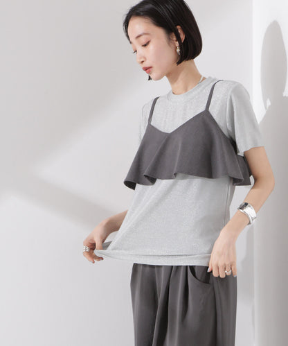 ラメカットクルーネックＴシャツ