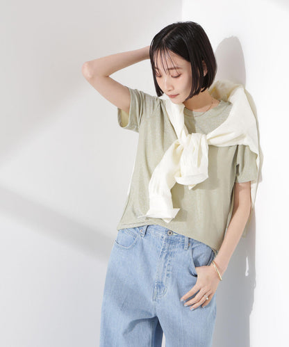 ラメカットクルーネックＴシャツ